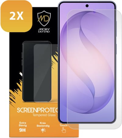 2-Pack MobyDefend Screenprotectors - Geschikt voor Samsung Galaxy S26 Plus (S26+) - Case-Friendly Screensavers - Gehard Glas