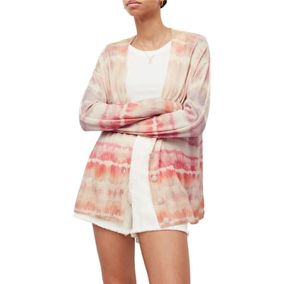 AllSaints Marea Cardigan Rainbow Pink Maat: L | Cardigans Outlet | Dames | Roze