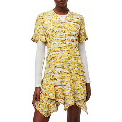 AllSaints Frankie Oniyuri Dres Yellow Maat: 34 | Mini Jurken Outlet | Dames | Geel