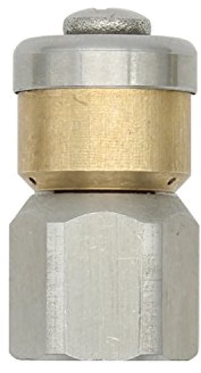 Rioolmondstuk Hogedrukreiniger - Afvoer Ontstopper - Verstopping Verhelpen - Roestvrij Staal Messing - 3/8 Inch - Zilver