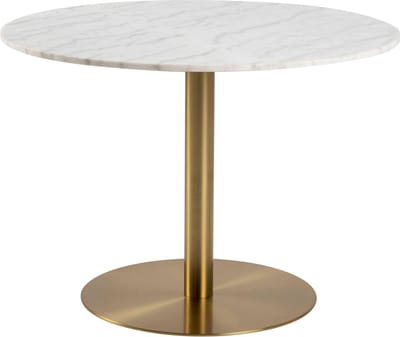 Eettafel Menno Marmer Wit Ø105cm Gouden Onderstel - Giga Living