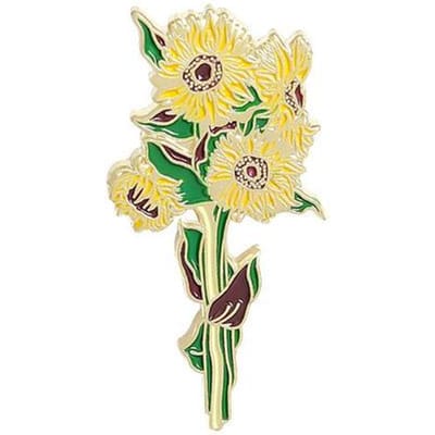 Reversspeld Van Gogh Zonnebloem Iris Broche Bloemen Hoedspeld Metaal Voor Kleding Emaille Speldjes Badges Voor Rugzak Cadeaus Voor Vrouwen geel
