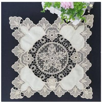 Beste Europese Geborduurde Splicing Vierkante Tafelmat Hotel Restaurant Villa Woonkamer Champagne Bakvormen Barware Bestekhoes 35x35cm gray