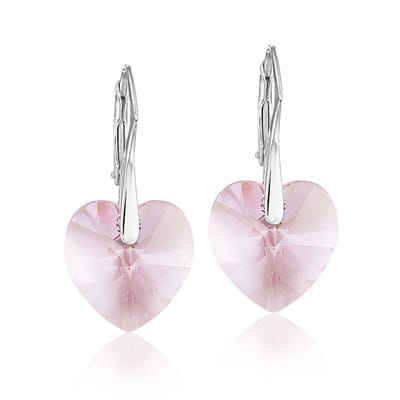Montebello Oorbellen Noor HZ29 - Swarovski Hart - 925 Zilver Gerhod. - Ø14mm - 30mm