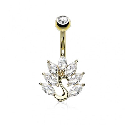 Navelpiercing zwaan - goud - LMPiercings
