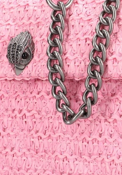 Kurt Geiger London Raffia Kensington Bag Schoudertassen Dames - Roze - Maat ONESIZE