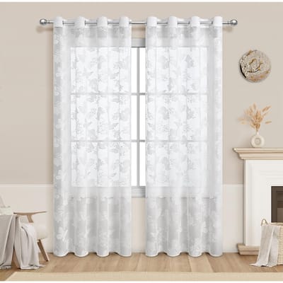 1 stuk Gekleurde Gordijnen met Vlinder- en Bloempatroon, Hoge Kwaliteit, voor Veelzijdig Huishoudelijk Gebruik, Essentieel voor Huisdecoratie, Raambekleding 100X200CM&Grommet Top