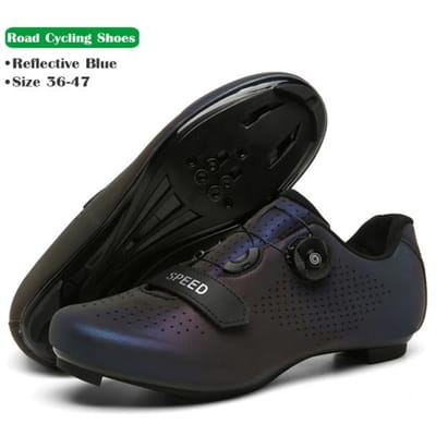 Chaussures de cyclisme VTT pour hommes et femmes, bottes de vélo de route, baskets ultralégères à vitesse plate, chaussures à crampons SPD, chaussures de vélo de montagne autobloquantes 47 black