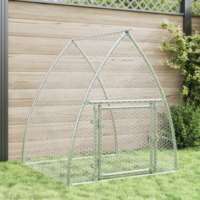 vidaXL - Konijnenhok - 105x100x120 - cm - gegalvaniseerd - staal - zilverkleurig