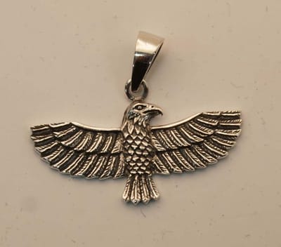 Sterling zilveren hanger vliegende adelaar van voorkant- adelaars hanger 925 zilver - zwevende adelaar hanger van zilver - zeearend hanger voor aan ketting - zilveren arend hanger - flying eagle pendant silver - sterling zilveren hanger zeearend