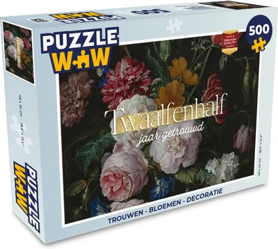 Puzzel Twaalfenhalf jaar getrouwd - Spreuken - Quotes - Jubileum - Liefde - Legpuzzel - Puzzel 500 stukjes