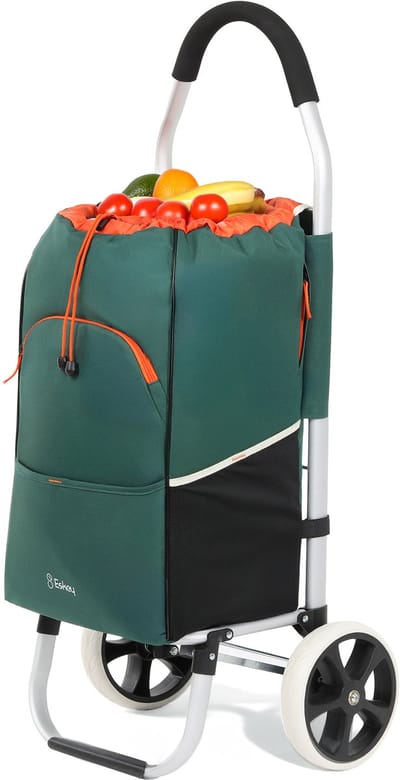 Eskey Boodschappentrolley met koelvak - Waterdicht - Opvouwbare Boodschappenwagen - Grote Wielen