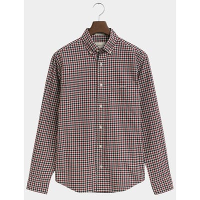 Gant Overhemd Cotton Twill Gingham Check Button-Down Plumped Red / male