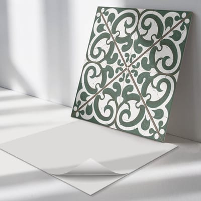 Wallfluent Vinyl Tegels - Patroon met Plantenmotieven Vinyl Tegels Zelfklevend - 30 cm x 30 cm - Groente PVC Tegels - Verpakking van 9 stuks - Vierkant PVC Tegels - Texturen Plaktegels - Zelfklevende Vinyltegels - Plaktegels Keuken en Badkamer