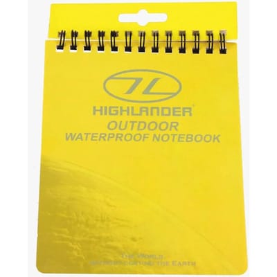 Highlander waterproof notitieboekje Outdoor groot 15x12 cm - Geel