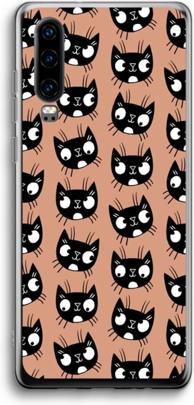 Case Company® - Hoesje geschikt voor Huawei P30 hoesje - Kat - Soft Cover Telefoonhoesje - Bescherming aan alle Kanten en Schermrand