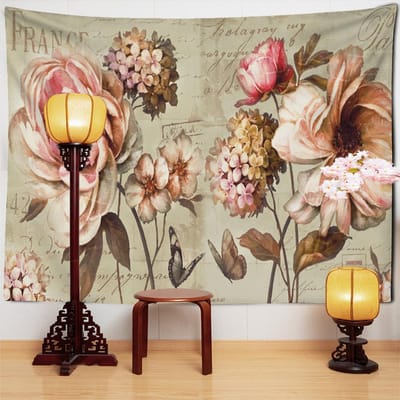 Handgeschilderd Lotus Wandkleed Wandhanger Boheems Eenvoudig Fris Hippie Tapiz Slaapkamer Achtergrond Kamerdecoratie 95x70cm