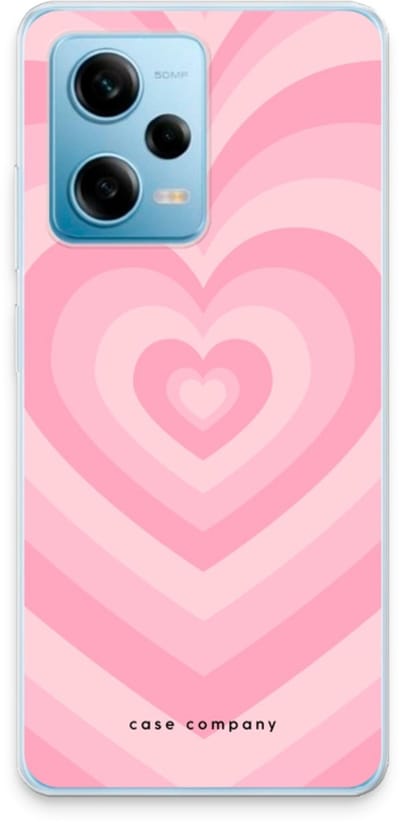 Case Company® - Hoesje geschikt voor Xiaomi Redmi Note 12 Pro 5G hoesje - Hart Roos - Soft Cover Telefoonhoesje - Bescherming aan alle Kanten en Schermrand