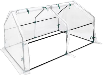 Groente- en Tomatenkasje 180x90x90 cm - Wit Foliekas met Roosters voor Tuin & Balkon