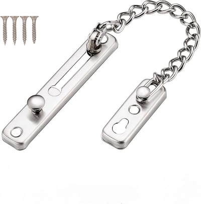 Deurketting - Ketting deurbeveiliging sslot - Kettingslot -deurveiligheidsgrendel - veiligheidsketting - deurslot inbraakbeveiliging - antidiefstal - deurbeveiliging - met schroeven - zilver - kettingsloten voor binnendeur en extra voordeurslot