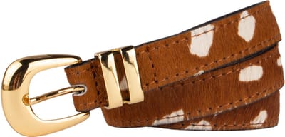 Legend Dames - Leren riem - Dierenprint - Bambi - Bruin - 80cm