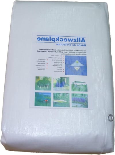 Zeildoek Waterdicht - Afdekzeil Universeel - Bescherming Buiten - Sterk Bandweefsel Gecoat - 4m x 8m - Wit