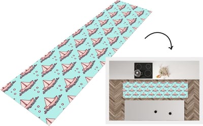 Keukenloper - Loper keuken - Golf - Boot - Patronen - Kinderen - Avontuur - 200x50 cm - Keukenloper vinyl