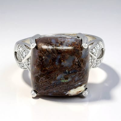 Cavill - Zilveren ring met dinosaurus kwarts 11,46 ct - 925 sterling zilver - vintage stijl robuuste ring met zirkonia's - handgemaakte sieraden dames