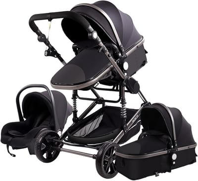 3-in-1 Kinderwagen Set - Compact & Inklapbaar Reismodel met Luxe Zitje