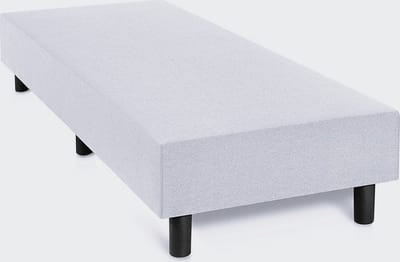 Boxspring Otto wit lederlook 120x200 zonder matras, zonder hoofdboord en zonder topper.