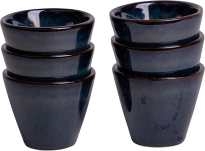 Espressomok - Faro - blauw - set van 6 - Portugees stoneware