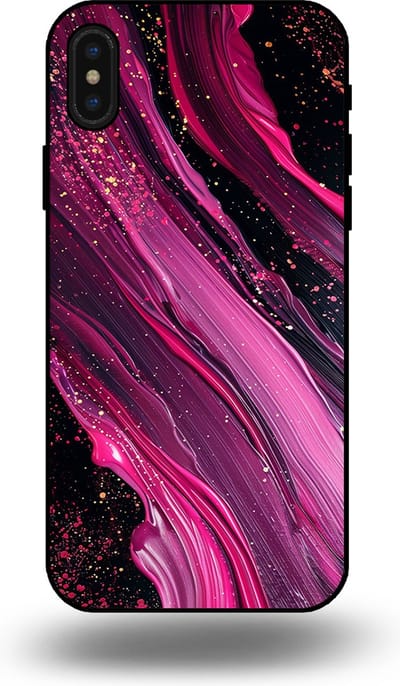 Smartphonica Telefoonhoesje geschikt voor iPhone Xs Max met marmer opdruk - TPU backcover case marble design - Paars Roze geschikt voor iPhone Xs Max