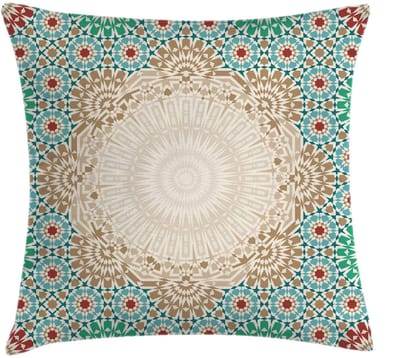 Boho-kussenhoes – Bloemenmozaïek – 60×60 cm – 2-zijdes bedrukt