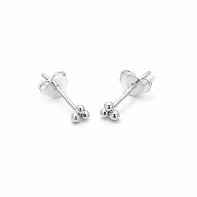 House of Jewels - Drie Stippen Oorknoppen - 925 Zilver - Zilveren Oorknoppen - Zilveren Oorbellen - Zilveren Oorknopjes