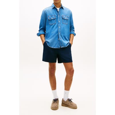Tommy Hilfiger Tjm Linen Blend Pull Shorts Dark Night Navy Größe: XS | Kurze Sporthosen Outlet | Herren | Weiß