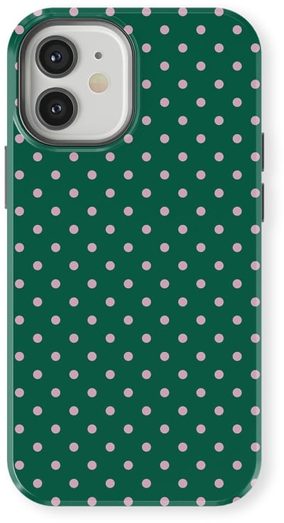 Polka Dots Hoesje geschikt voor iPhone 12 | Geschikt Voor Mag | Stippen Design Backcover geschikt voor iPhone 12 Forest Blush