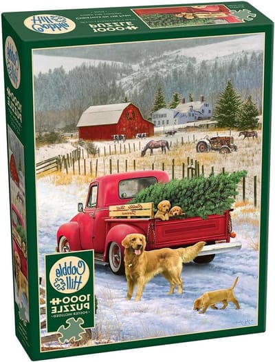Legpuzzel Kerstboerderij - Puzzel Kerstmis - Ontspannen Puzzelen - Willekeurig gesneden stukken - 1000 stukjes - Deluxe