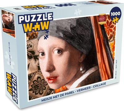 Puzzel Meisje met de parel - Vermeer - Collage - Legpuzzel - Puzzel 1000 stukjes volwassenen
