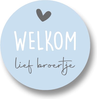25x Sluitsticker Welkom lief Broertje blauw- Blauw - 40 mm - Geboorte Sticker - Sluitzegel - Sticker Geboortekaart Jongen - Baby nieuws - Trakteren Broer Zus Basisschool Kinderdagverblijf - Sluitzegel - Wensetiket - Traktatiestickers Pimp Studio