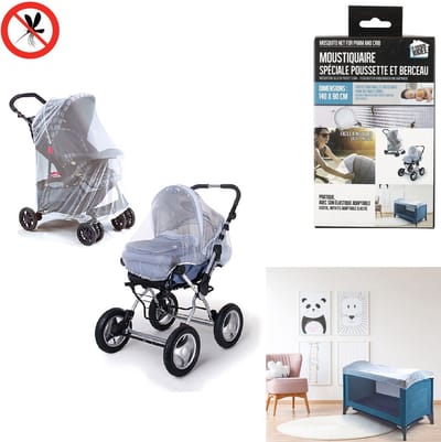 Klamboe Kinderwagen - Muggennet - Baby - Ledikant - Campingbedje - Kinderkamer - Babybed - Rekbaar