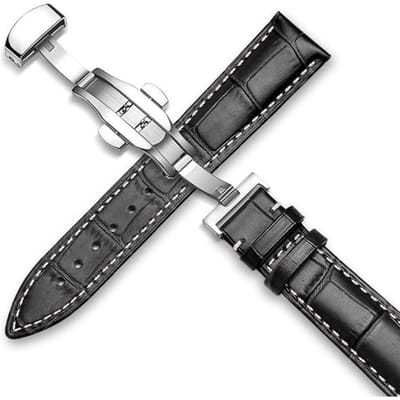 Horlogeband 18mm 19mm 20mm 21mm 22mm 24mm Kalf Lederen Horlogeband Alligator graan Horlogeband voor Tissot Seiko 14mm gray