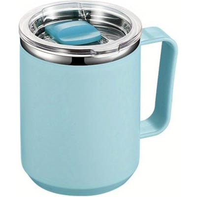 1 pièce tasse à café portable en acier inoxydable 304 avec couvercle, tasse scellée pour usage domestique, tasse à boire pour le bureau, tasse isolée 450ml