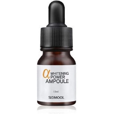 Sidmool Alpha Whitening Power Ampul 12 ml (Alpha-Arbutine 2% Boomfruitextract 71%) voor verheldering black