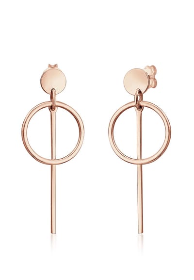 Elli - Oorbellen - Dames Oor Hanger Geo Cirkel Basis Minimaal Cool in 925 Sterling Zilver - Dames