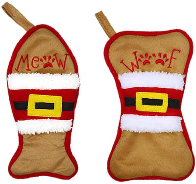 Dailygoods - Kerstdecoratie, 2 stuks, bestekzak voor Kerstmis, vliesstoffen, kerstversiering, kerstkousen, kerstboomhangers, cadeauzakjes, bestek, messen en vorksets (bruin 20,2 x 10,5 cm)