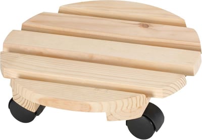 Ronde Plantenroller Houten Onderstel 30 cm Draagvermogen 50 kg Buiten Geschikt