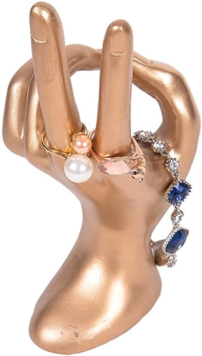 Mannequin Hand Model - Sieradenhouder Display - Sieraden Presentatie - Victory Sign Design - 9 x 17 cm - Goud