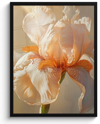 Poster in lijst - Fotolijst 50x70 cm - Posters - Close up - Oranje - Iris - Posterlijst zwart - Decoratie - Wanddecoratie woonkamer - Muurdecoratie slaapkamer