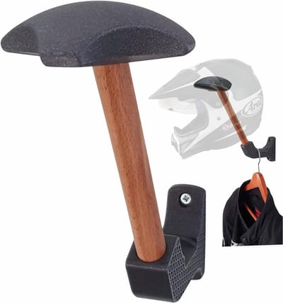 SVN® Helmhouder - Helm Houder - Helm Kapstok – 2 Pack - Helm Standaard - Motorhelm Steun – Wandsteun Ophangsysteem – Draaibare Houder - Grijs - ‎25cm x 21cm x 6cm