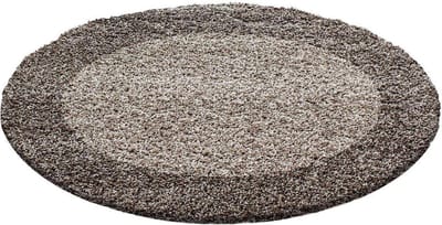 Hoogpolig vloerkleed Life - bruin & taupe - rond - O 120 cm